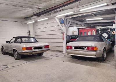 Mercedes SL R107 R129 blanche